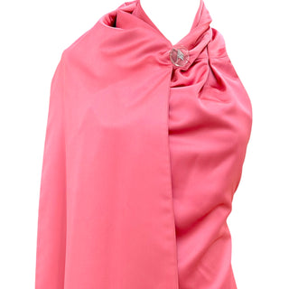 The Attico Pink Feather-Trim One-Shoulder Gown