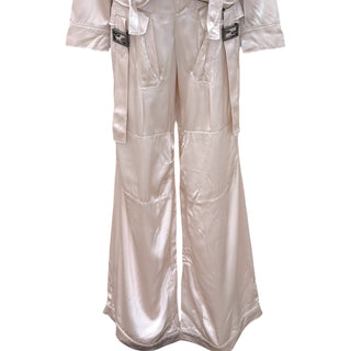 Fendi Satin Utility Jumpsuit in Blush Pink