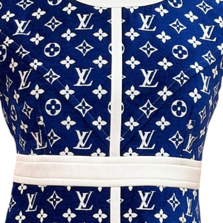 Louis Vuitton Blue Monogram Wool Sleeveless Knit Dress