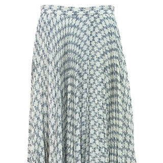 Celine Triomphe Monogram Silk Pleated Maxi Skirt