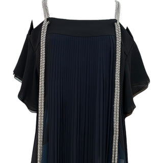 Chloé Pleated Colour-Block Midi Dress