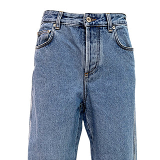 Loewe Blue Anagram Embroidered Straight Leg Jeans