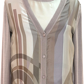 Ralph Lauren  Silk Front Twinset Cardigan & Sleeveless Top Size M