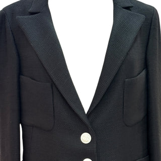 Chanel Black Textured Single-Breasted Tailored Jacket