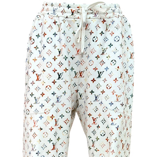 Louis Vuitton White Multicolore Monogram Cotton Jogger Trousers