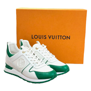 Louis Vuitton Run Away White & Green Monogram Leather Sneakers