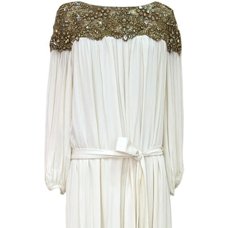 Marchesa Ivory Embellished Silk Gown