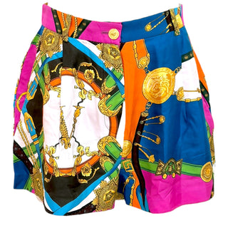 Versace Baroque Print Silk Crop Top & Shorts Co-Ord Set