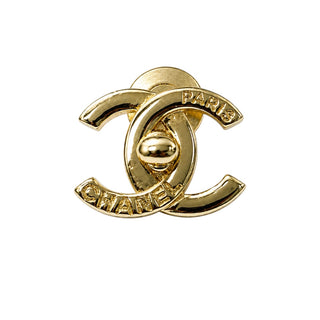 Chanel Paris CC Gold-Tone Brooch