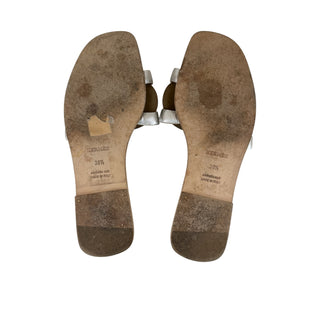 Hermès Silver Aloha Chaine d'Ancre Leather Mules Metallic