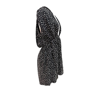 Saint Laurent Black Musical Notes Halterneck Silk Mini Dress Size FR 42