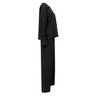 Prada Black Re-Nylon Long Sleeve Top & Wide-Leg Trousers Set
