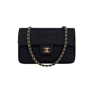 Chanel Black Square Quilted Flap Shoulder Bag with Gold-Tone Hardware