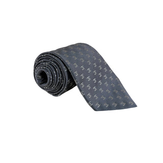 Chanel Slate Blue-Grey CC Monogram Silk Tie