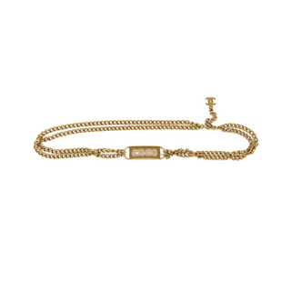 Chanel Gold Plated Strass COCO Double Chain Belt