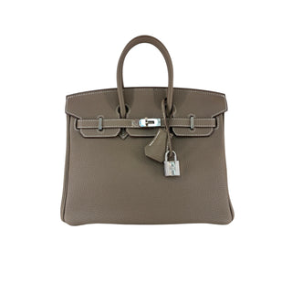 Hermès Birkin 25 In Étoupe Togo Leather With Palladium Hardware