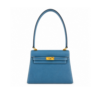 Hermès Bleu Jean Epsom Kelly 20 Sellier with Gold Hardware