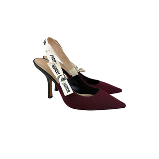 Christian Dior Burgundy J'Adior Technical Fabric Slingback Pumps Size 38