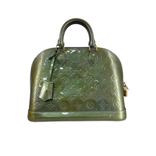 Louis Vuitton Olive Green Monogram Vernis Alma PM Bag