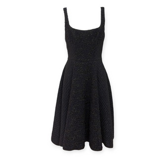 Louis Vuitton Black Textured Sleeveless Midi Dress