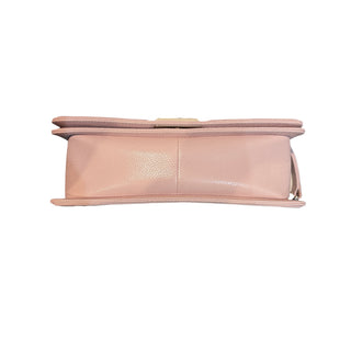 Chanel Dusty Pink Medium Quilted Caviar Leather Boy Bag with Champagne Gold Hardware