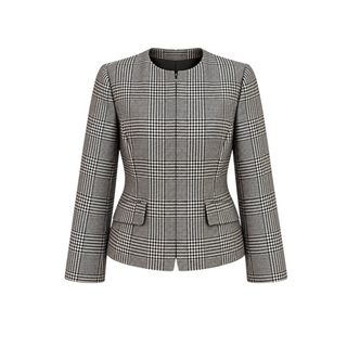Ralph Lauren Black & White Prince of Wales Check Tailored Jacket Size 10