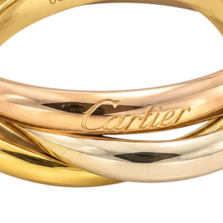 Cartier Tri-Colour 18K Gold Trinity Ring Size 60