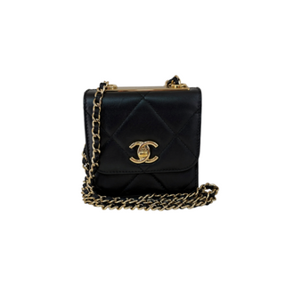 Chanel Black Quilted Leather Mini Flap Chain Bag