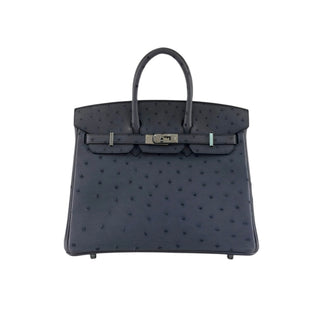 Hermès Birkin 25 Gris Agate Ostrich Palladium Hardware