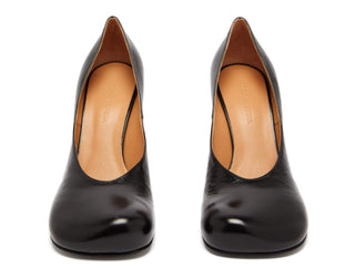 Bottega Veneta Bloc Square-Toe Leather Pumps