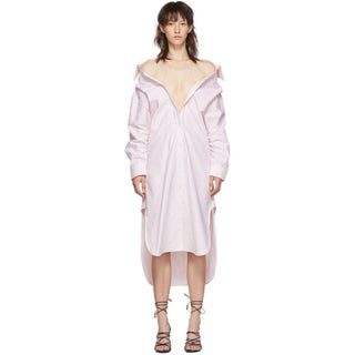 Alexander Wang Pink & White Falling Shirt Dress