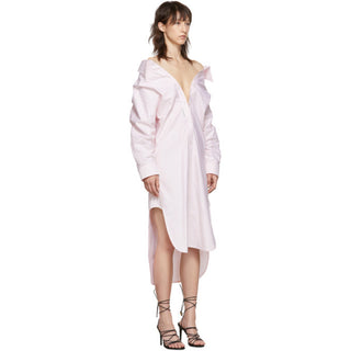 Alexander Wang Pink & White Falling Shirt Dress