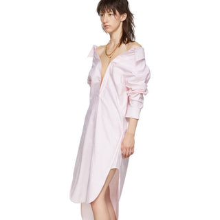 Alexander Wang Pink & White Falling Shirt Dress