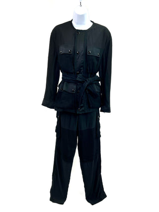 Givenchy Black Panelled Jacket and Trouser Set