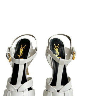 Saint Laurent White Platform Heels