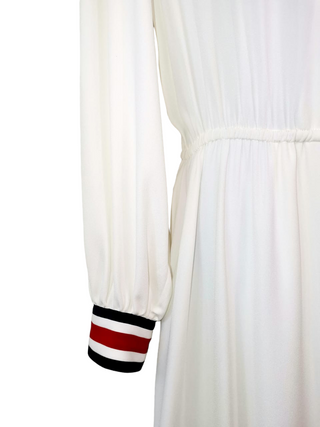 White Button Long Sleeves Dress