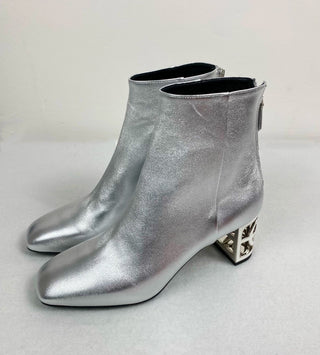 Hermès Silver Ankle Boots