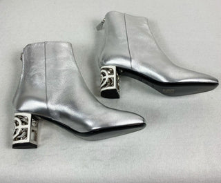 Hermès Silver Ankle Boots