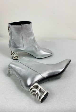 Hermès Silver Ankle Boots