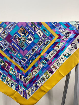 HERMÈS Silk Scarf Golden & Blue tones